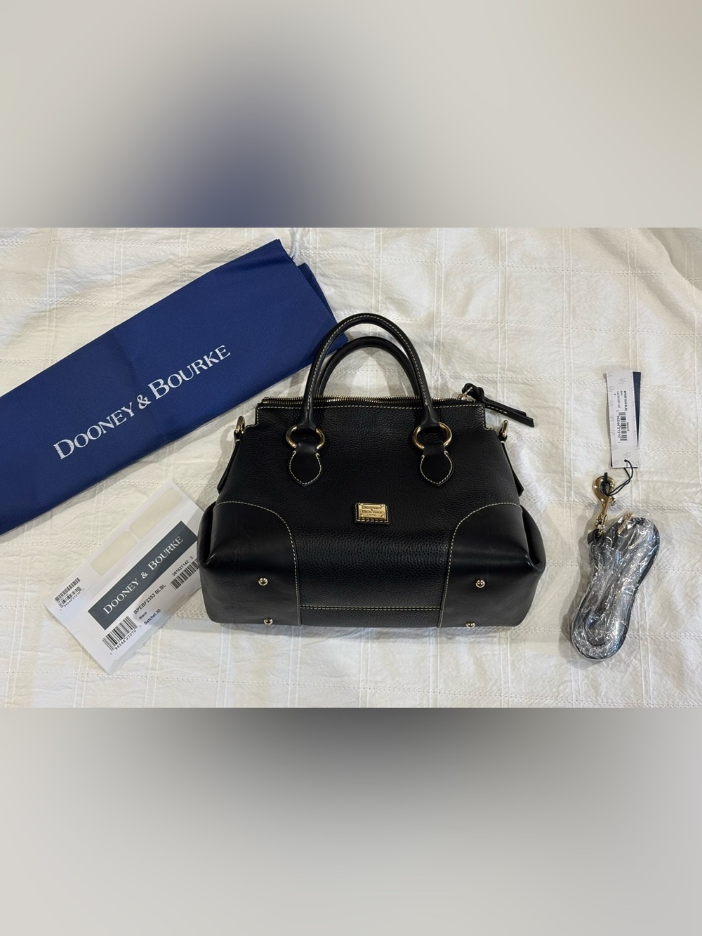 Dooney & Bourke Black Pebble with Florentine leather Satchel 30